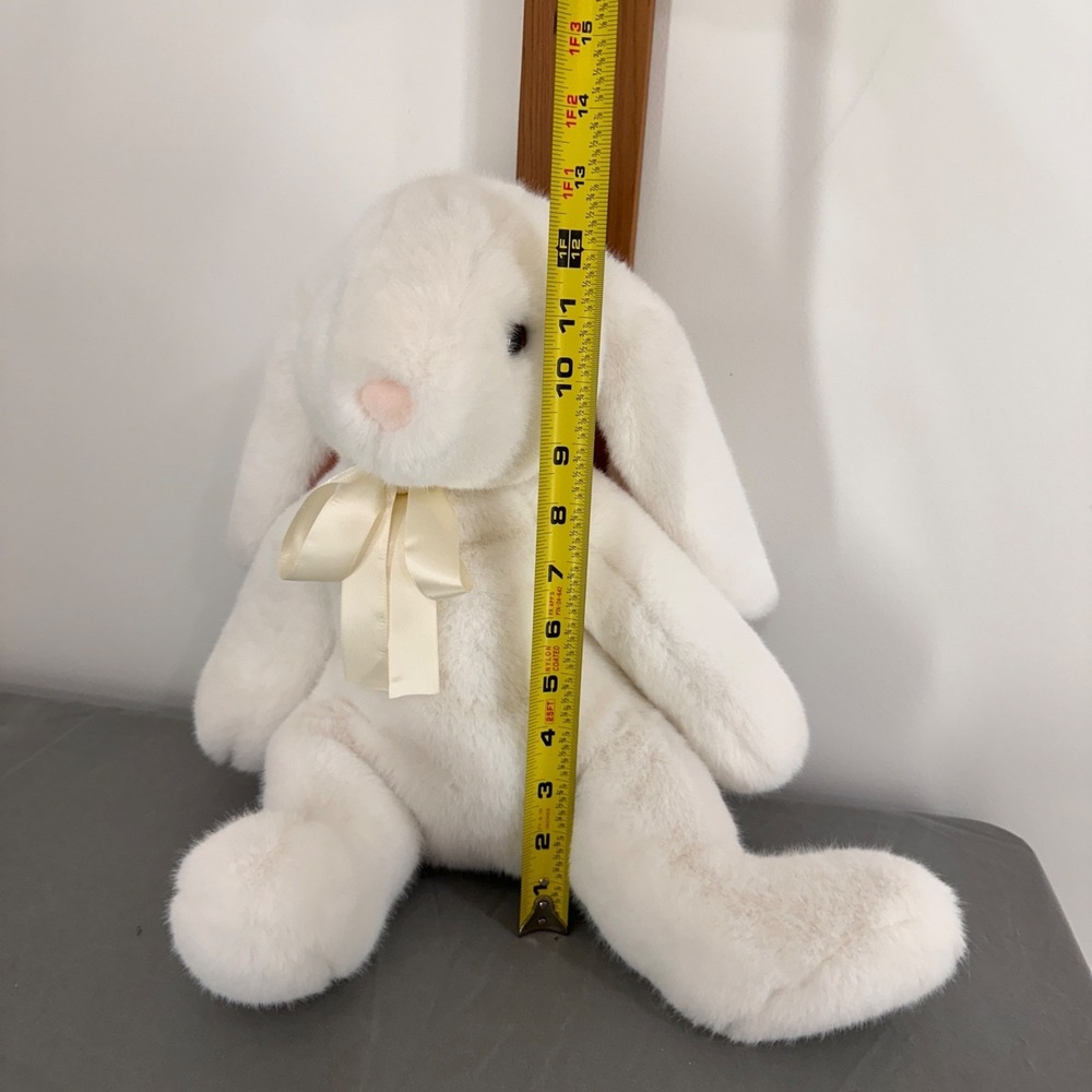 Douglas Cuddle Toys White Bunny Rabbit‎ Plush Bianca #15119 Sitting 12" Tall - Picture 6 of 7